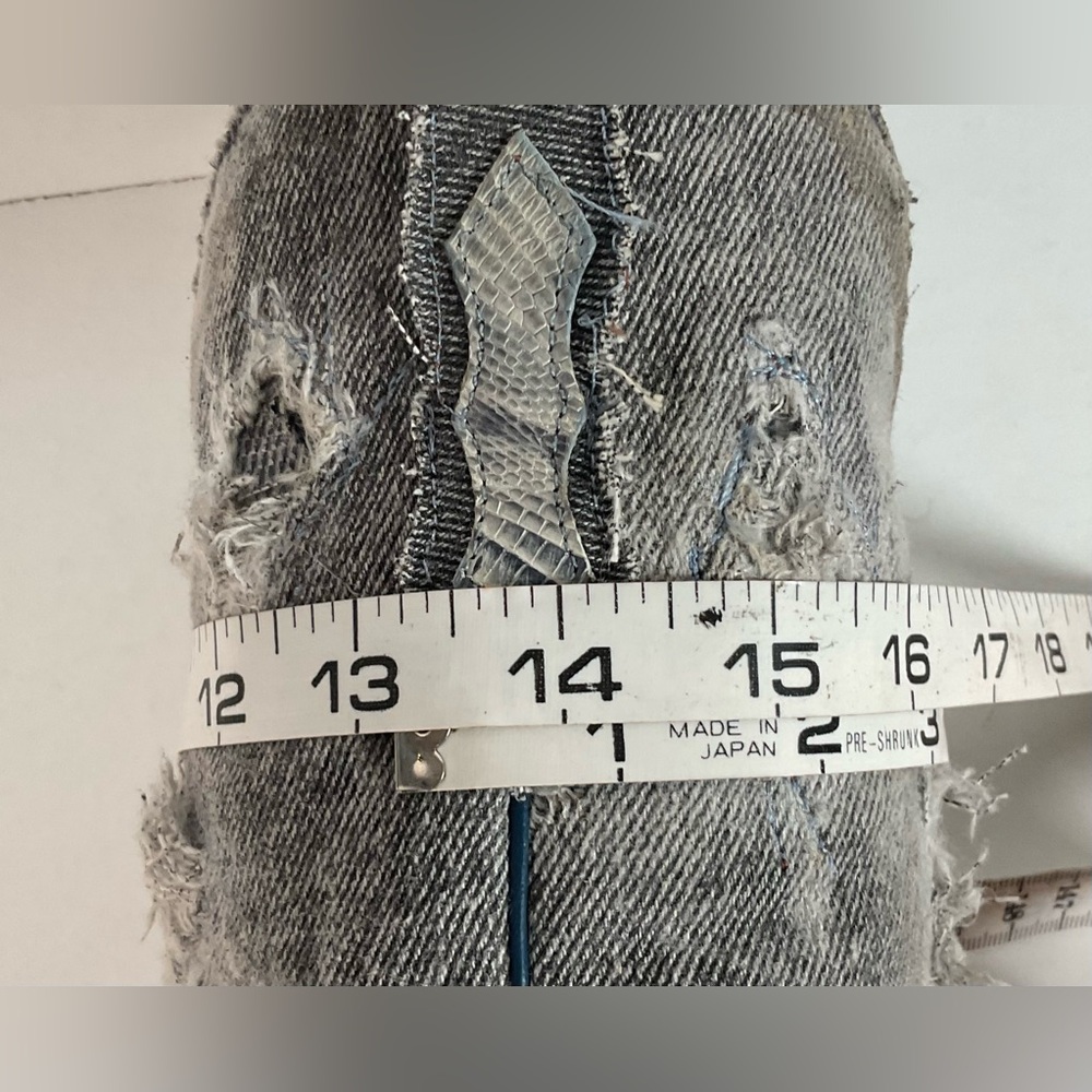 Dan Post Buckshot Lizard Cowgirl Boots 7.5 M Halloween Denim - Picture 5 of 16